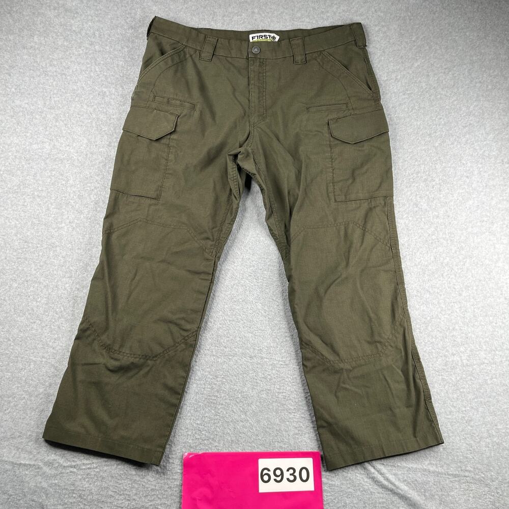 First Tactical Rip Stop Pants Mens Size 40 Green Cargo Utility Pockets